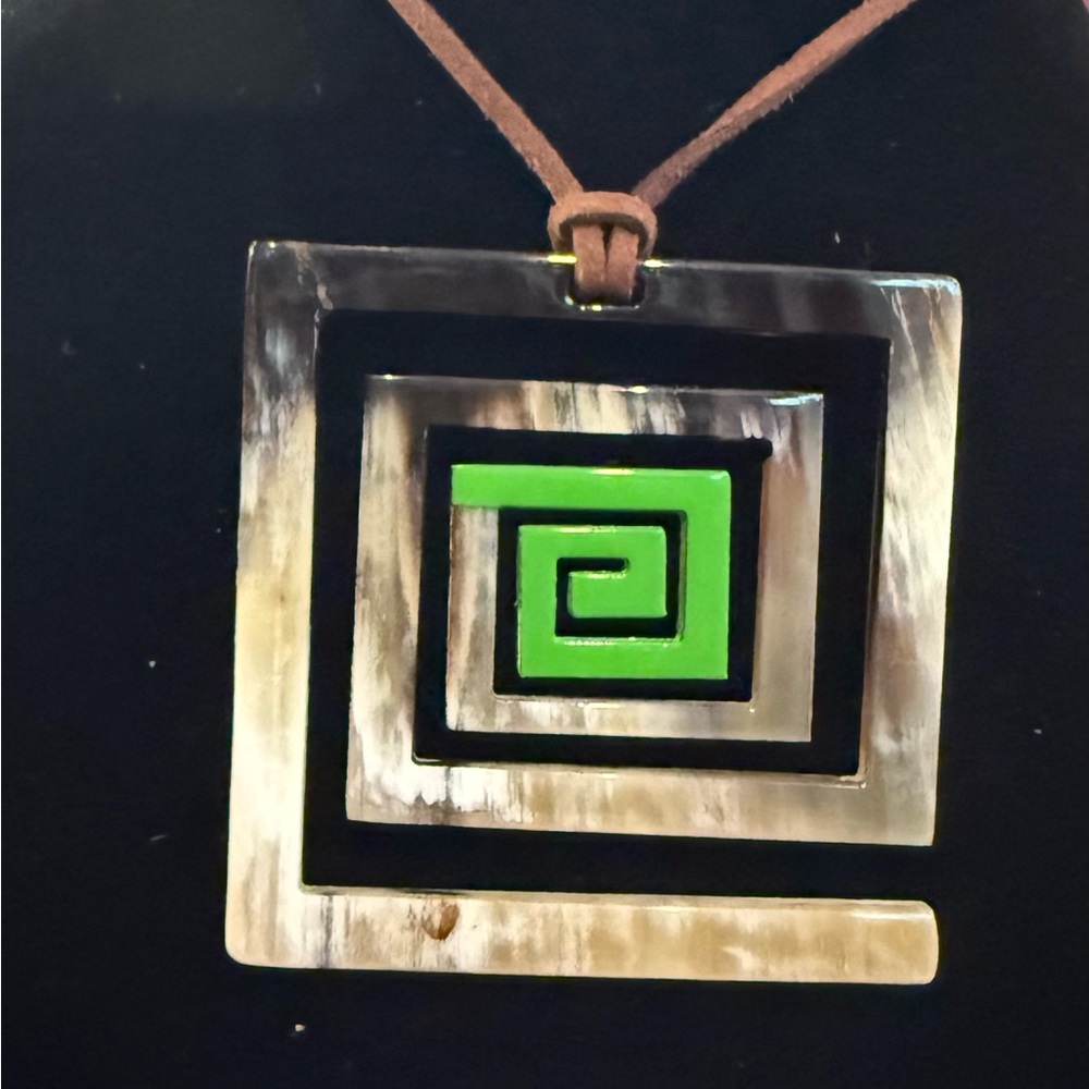 Ethically Sourced Horn Geometric Pendant Necklace